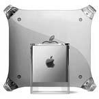 Bild: Ein Gr&ouml;&szlig;envergleich PowerMac G4 Cube und PowerMac G4.