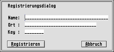 Bild: Registrierungsdialog der UDO-Shell