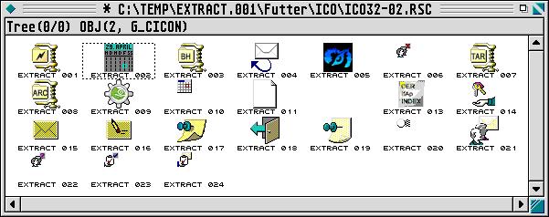 Bild: Ein Beispiel von konvertierten/extrahierten Icons.