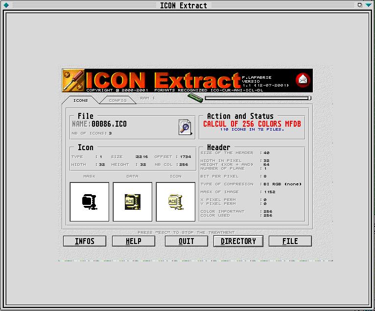 Bild: Genaue Informationen �ber den Konvertierungs-/Extraktionsvorgang.