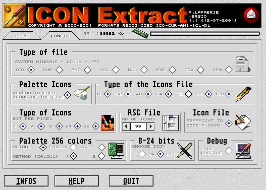 Bild: Der Konfigurationsbereich des Hauptdialoges.