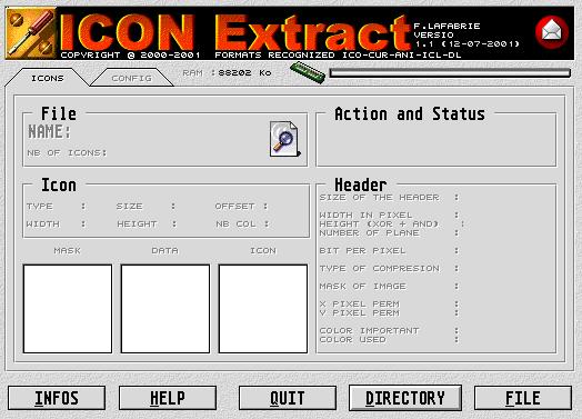 Bild: Der Icon-Bereich des Hauptdialoges.