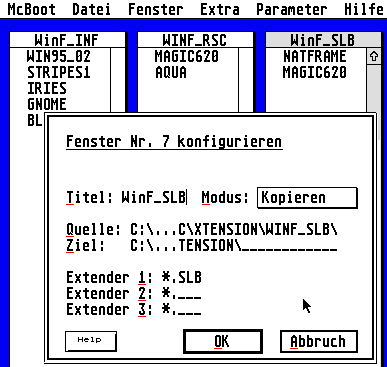 Die Parameter unter McBoot