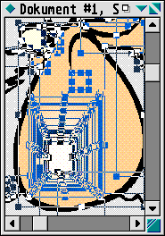 der vergr&ouml;sserte Nasenbereich im Vektoreditor von Calamus