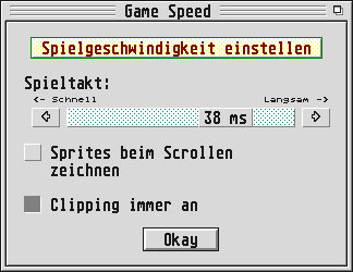 Einstellm&ouml;glichkeiten zum Bereich Geschwindigkeit