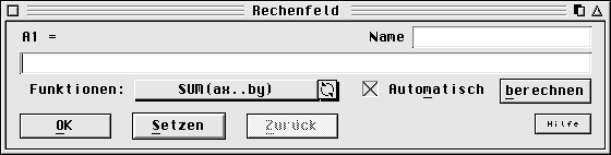 Rechenfeld f&uuml;r mathematische Formeln